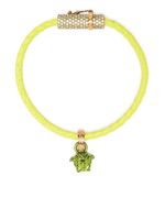 Versace bracelet en cuir à ornements en cristal - Vert - thumbnail