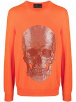 Philipp Plein pull à imprimé tête de mort - Orange - thumbnail