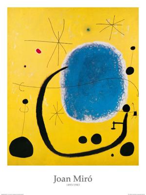 Kunstdruk Joan Miro - L&apos;oro dell&apos;Azzurro 60x80cm