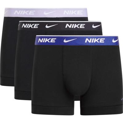 Nike Everyday Cotton Boxershort Trunk 3-Pack Zwart Blauw Grijs