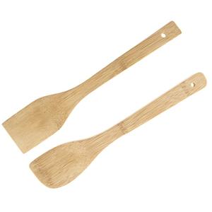 Keukengerei spatels/lepels set - 30 cm - hout - 2-delig - roerlepels