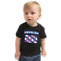 Fryslan t-shirt - met vlag Friesland - zwart - voor babys - peuters