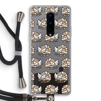 Slapende poes: OnePlus 8 Transparant Hoesje met koord