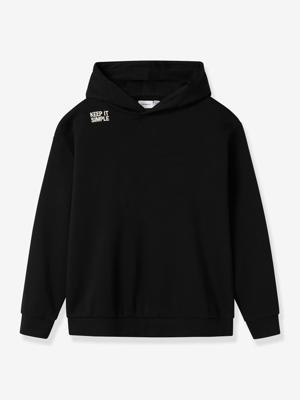 T-shirt gerecycled katoen jongen zwart T-shirt gerecycled katoen jongen zwart