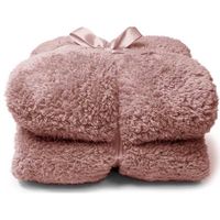 Droomtextiel Teddy Plaid Roze 150 x 200 cm - Teddy Deken - Super Zacht - Warm en Donzig - Bank Plaid - thumbnail