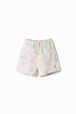Fleeceshorts met tie-dye - MATERIAL FINISHES - 7/8