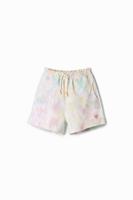 Fleeceshorts met tie-dye - MATERIAL FINISHES - 7/8