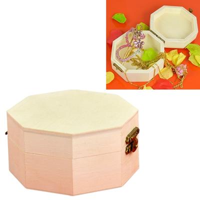 Octagon sieraden afwerking opslag houten doos verpakking Gift Box grootte: 9.7 x10x 5.1 cm (houten kleur)
