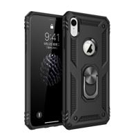 Sergeant Armor schokbestendig TPU + PC beschermende case voor iPhone XR met 360 graden rotatie houder (zwart)