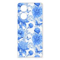 TPU Case voor OPPO A58 4G Flowers Blue - thumbnail