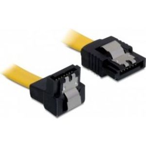 Delock 82800 SATA 6 Gb/s Kabel recht naar beneden haaks 20cm geel