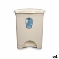 Pedaalemmer Beige Plastic 30 L (4 Stuks)