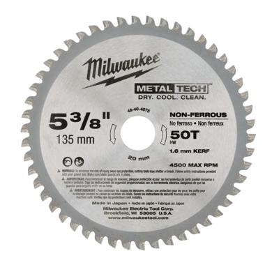 Milwaukee Accessoires Cirkelzaagblad voor metaal 135 / 20 mm (50 tanden) - 48404075