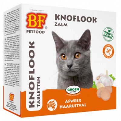 BF Petfood Tabletten met knoflook en zalm voor de kat 4 verpakkingen