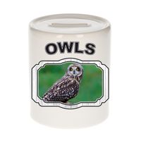 Dieren velduil spaarpot - owls/ uilen spaarpotten kinderen 9 cm