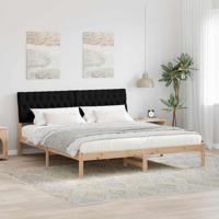 Bedframe met Gevoerd Hoofdgedeelte Bruin 180 x 200 cm