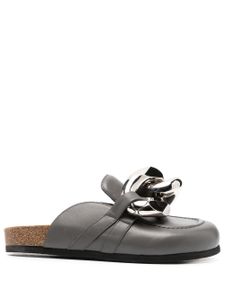 JW Anderson mocassins en cuir à détails de maillons - Gris