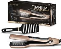 Stoom stijltang - SAINT ALGUE - Demeliss TITANIUM SMOOTH RITUAL geschenkset - Ontwarrende borstel - Goud