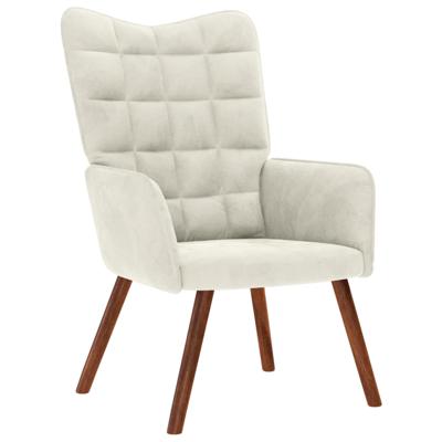 Relaxstoel fluweel crèmekleurig