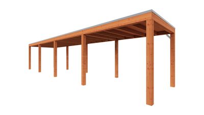 Trendhout Overkapping Palermo 1180x255 cm- Plat dak- Hout- Trendhout