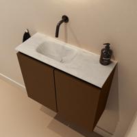 Toiletmeubel Mondiaz Ture Dlux | 60 cm | Meubelkleur Rust | Eden wastafel Opalo Links | Zonder kraangat