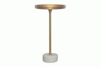 Side table TRAYFUL 60cm wit marble base gouden frame and top - 44849