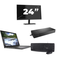 Dell Latitude 7410 - Intel Core i5-10e Generatie - 14 inch - 16GB RAM - 256GB SSD - Windows 11 Home + 1x 24 inch Monitor