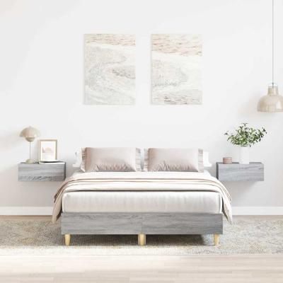 Bedframe zonder matras 140x190 cm spaanplaat grijs sonoma