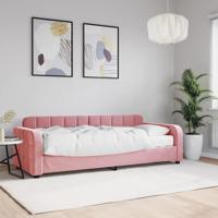 Slaapbank met matras 80x200 cm fluweel roze