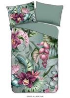 Descanso Dekbedovertrek "bloemen" - Multi - (140x200 cm) - Biologisch Katoen satijn