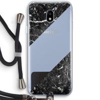 Zwart marmer: Samsung Galaxy J3 (2017) Transparant Hoesje met koord