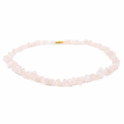 Edelsteen Splitketting Rozenkwarts (45 cm)