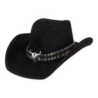 Boland party Carnaval verkleed cowboy hoed Rodeo - zwart - volwassenen - polyester   -
