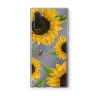 Sunflower and bees: Samsung Galaxy Note 10 Transparant Hoesje