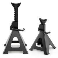 Set van 2 Autokrikken 6 Ton Draagkracht Zware Metalen Autohefbruggen met Verstelbare Hoogte van 36-58,5 cm