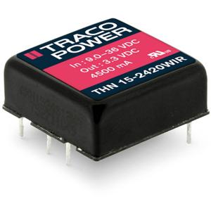 TracoPower THN 15-4822WIR DC/DC-converter, print 48 V/DC +12 V/DC, -12 V/DC 625 mA 15 W Aantal uitgangen: 2 x Inhoud 1 stuk(s)