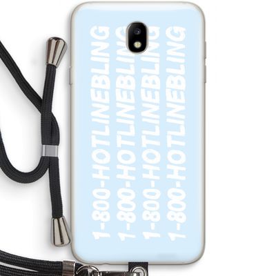 Hotline bling blue: Samsung Galaxy J7 (2017) Transparant Hoesje met koord