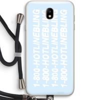Hotline bling blue: Samsung Galaxy J7 (2017) Transparant Hoesje met koord
