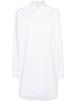 Moschino robe-chemise en coton biologique à patch logo - Blanc