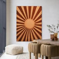 Urban Cotton Wandkleed 'Sunny Side' 110 x 145cm in Frame - black