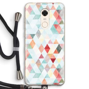 Gekleurde driehoekjes pastel: Xiaomi Redmi 5 Transparant Hoesje met koord