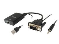 Equip 119038 video kabel adapter 0,2 m VGA (D-Sub) + 3.5mm DVI-D + USB Zwart - thumbnail