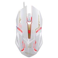 Chasing Leopard V17 USB 2400DPI vier-Speed verstelbare lijnpatroon bekabelde optische gaming muis met LED-adem licht lengte: 1.45 m (wit)