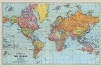 Poster Stanfords General Map of the World Colour 91,5x61cm Poster Stanfords General Map of the World Colour 91,5x61cm