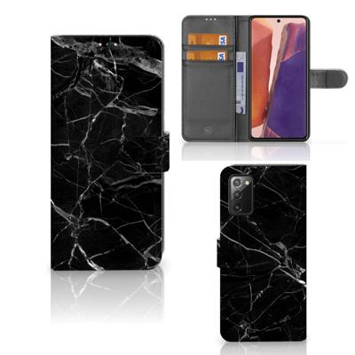 Samsung Galaxy Note 20 | Bookcase | Marmer Zwart - Origineel Cadeau Vader