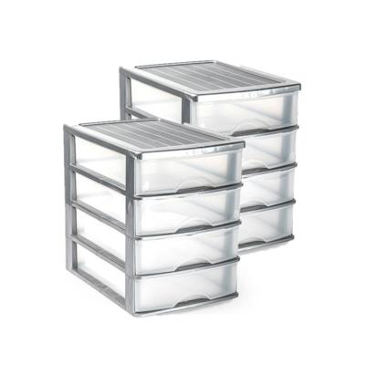 Plasticforte Ladeblok/bureau organizer met 2x lades - grijs/transparant - L35,5 x B27 x H35