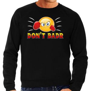 Funny emoticon sweater Dont Badr zwart heren