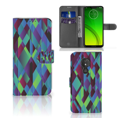 Motorola Moto G7 Power | Book Case | Abstract Green Blue