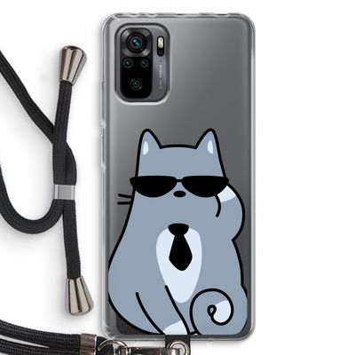 Cool cat: Xiaomi Redmi Note 10 Pro Transparant Hoesje met koord