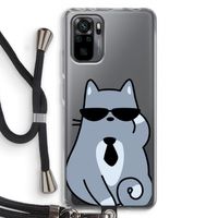 Cool cat: Xiaomi Redmi Note 10 Pro Transparant Hoesje met koord